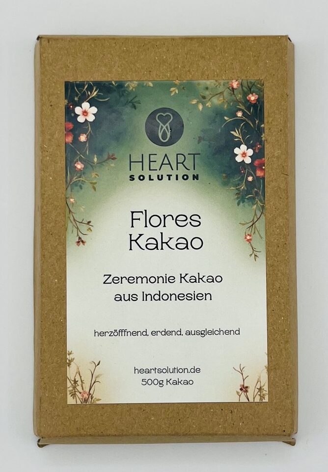 Kakaopaket mit Blumenmotiven. Flores Kakao von HeartSolution